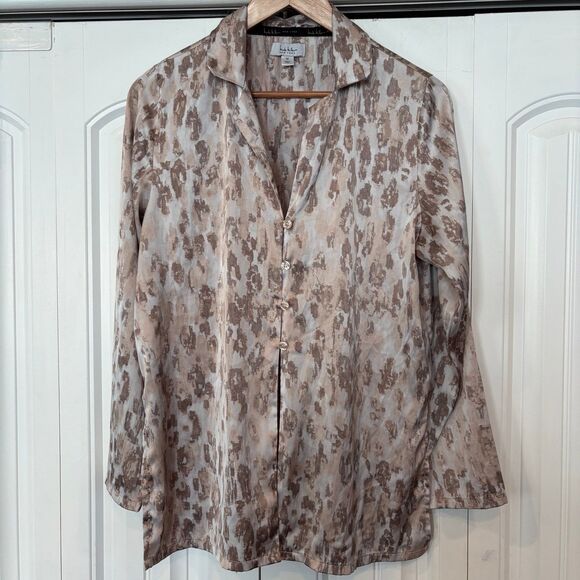 Nicole Miller Animal Print Blouse Size Medium - Picture 1 of 8